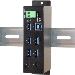 Exsys Ex-1197hms - HUB - 7 USB 3.1 Gen 1 - on DIN rail assembly - DC (ex-1197hms)