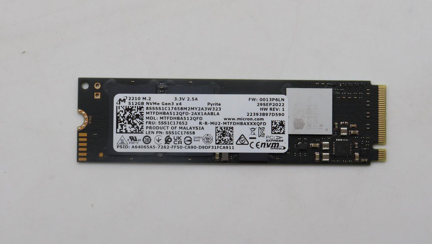 Lenovo Micron 2210 512GB M2 PCIe 2280 MTFDHBA512QFD-2ax1aab (5SS1C17652)