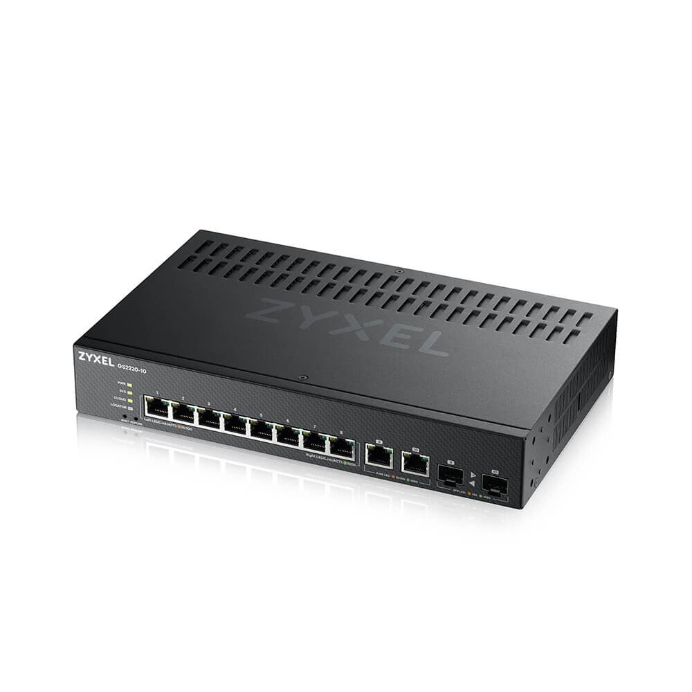 Zyxel Switch GS2220-10 8 port 2x SFPRJ45 Gigabit L2 (GS2220-10-EU0101F)