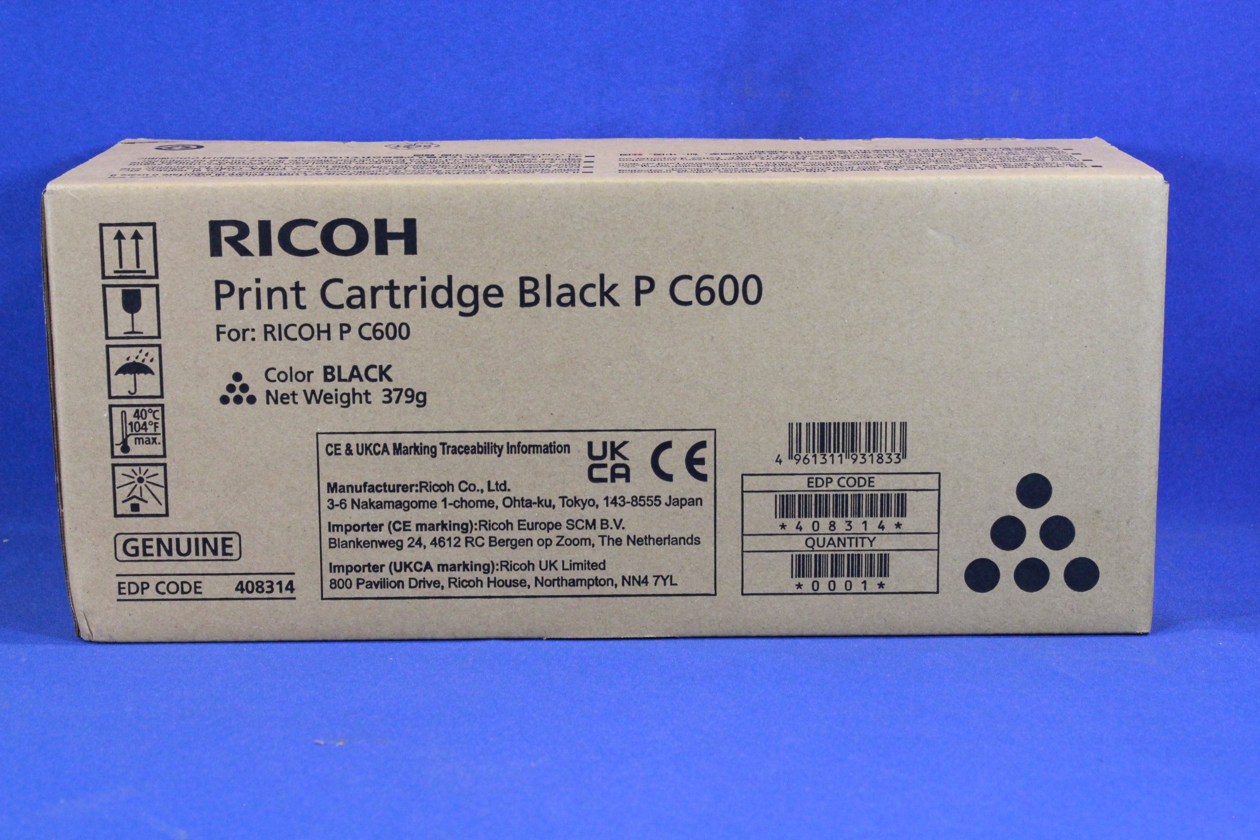Ricoh 408314 toner cartridge original black 1 stem (e) (408314)