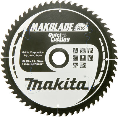 Makita makblade plus - circular blade - for wood - 260 mm - 60 teeth (B-32524)