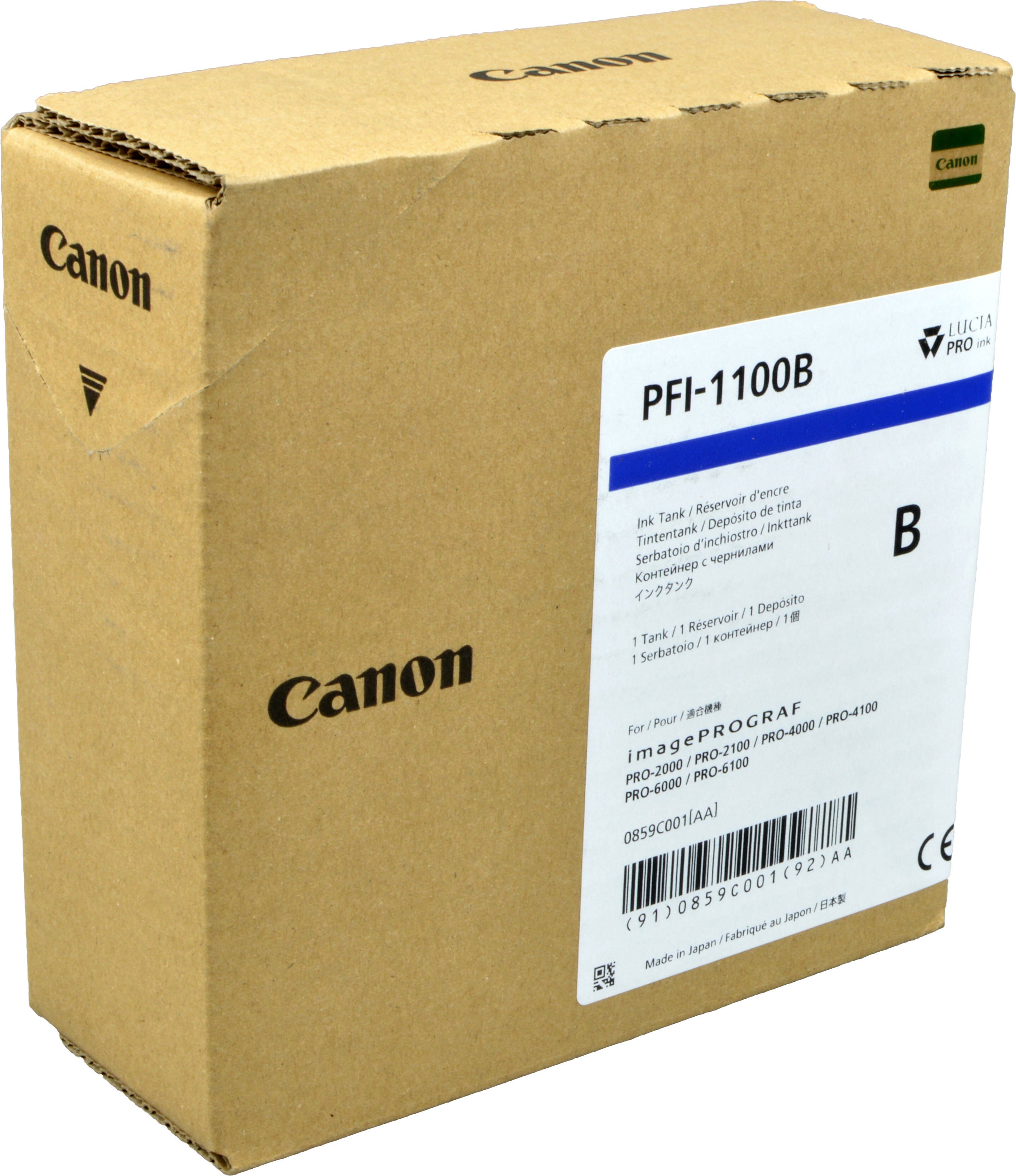 Canon Pfi-1100 B - Blue - Original - ink treatment - F�r image prograph PRO-2000. PRO-4000S. Pro-6000S (0859c001AA)