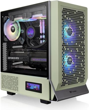 Thermaltake Ceres 300 TG Form factor MIDI Tower. Type PC. Product color GR�N Placement of the power supply floor installed lease (front) 2x 140 mm.