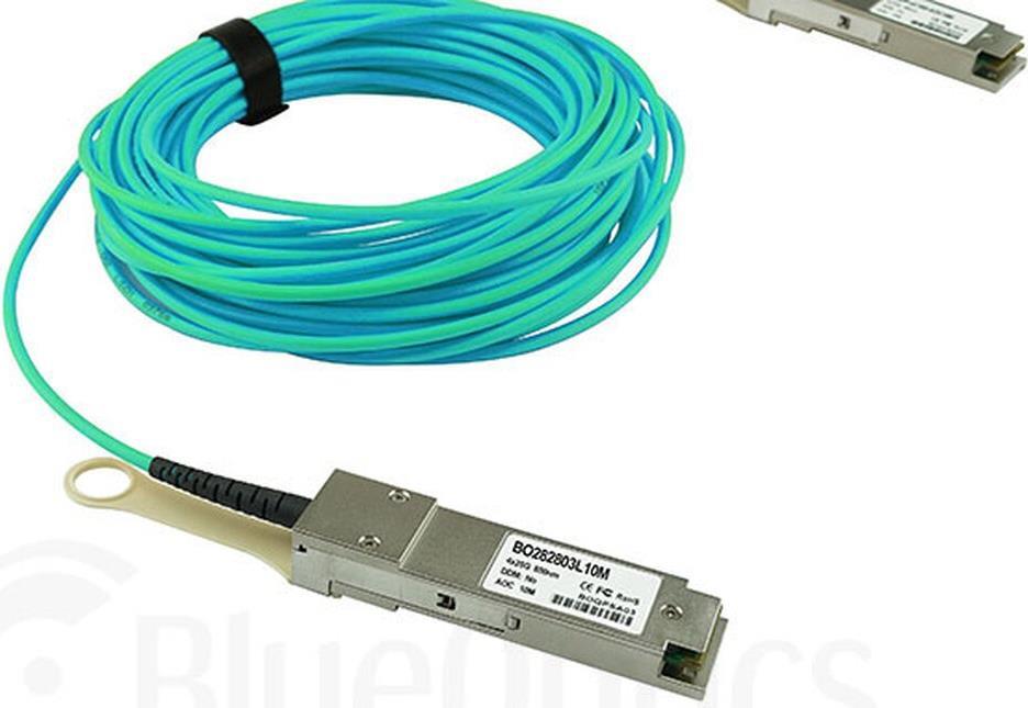 Blueoptics Q28-AOC-5M-SW-BO fiber optic cable QSFP28 OM3 Aqua color (Q28-AOC-5M-SW-BO)