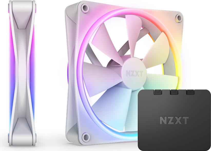 NZXT F140 RGB Duo Pack Computergehuse fan 14 cm white 2 stem (E) (RF-D14DF-W1)