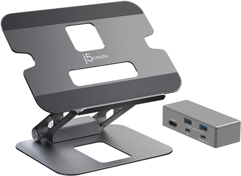 J5Create JTS327-N Multi-angle 4K docking station - notebook-stead - gray - aluminum - 40.6 cm (16 ) - 4 kg - laptop    Mac (