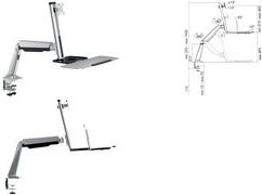 Logilink SIT stand workstation - table holder for monitor    keyboard (adjustable arm) - screen size 33-813 cm (13-32)