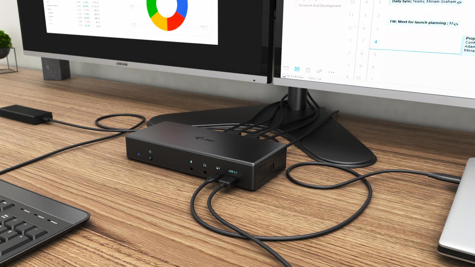 I-TEC USB-C Quattro Docking Station With Power Delivery - Docking station - USB-C    Thunderbolt 3 - 2 X HDMI. 2 X DP -
