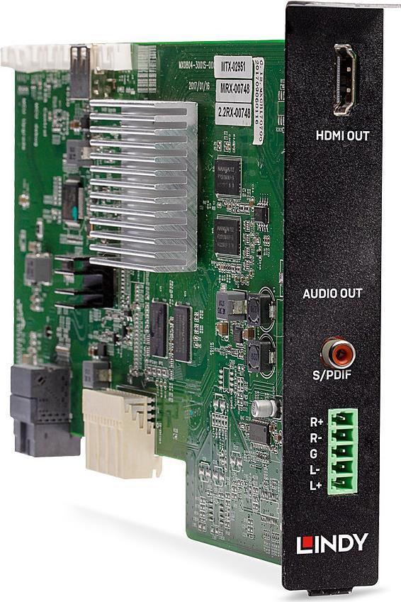 Lindy single port HDMI 18G output board - extension module - HDMI x 1     Audio x 1     Digital audio x 1 - black (38352)
