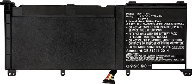 CoreParts - laptop battery - lithium polymer - 3700 mAh - 562 WH - black - for ASUS N501JW