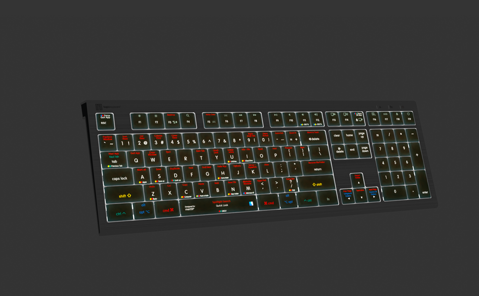 Logickeyboard LKB-OSX-A2M-AK keyboard USB Qwerty English black (LKB-OSX-A2M-AK)