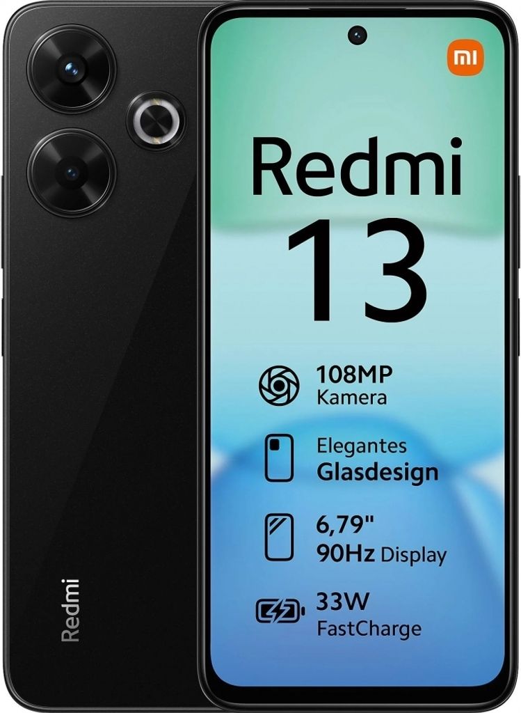 Xiaomi Redmi 13 17.2 cm (679) hybrid dual-SIM 4G USB type C 8 GB 256 5030 mAh black (55572)