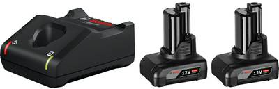 Bosch starter set - battery charger     battery 2 x - Li-ion - 6 AH - 4 A (1600A01B20)
