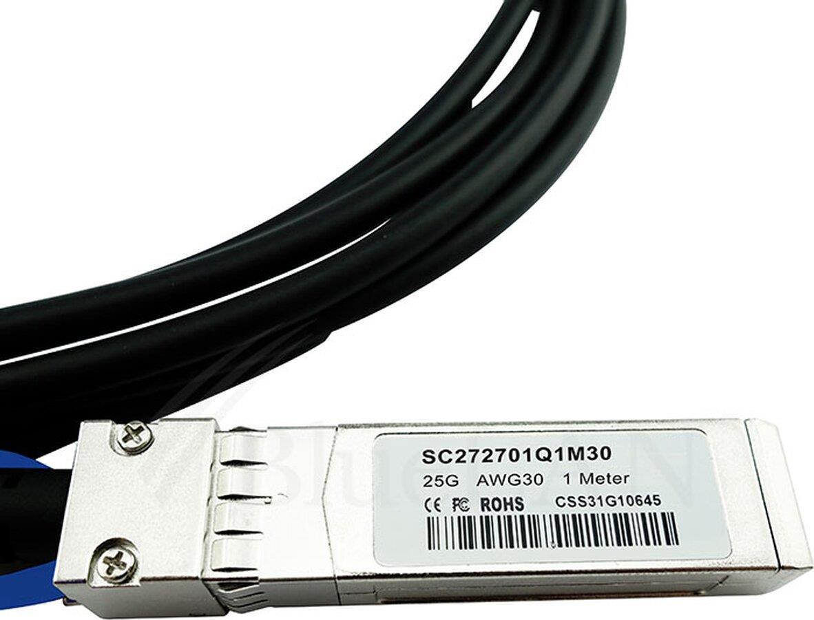Compatible HPE ARUBA JL489A Blues 25GBase-CR passive SFP28 on SFP28 Direct Attach cable. 5 meters. AWG26 (JL489A-BL)