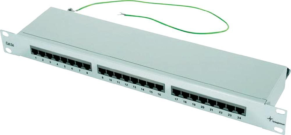 Telegaertner Patch Panel Cat5e 24port RJ45 1HE 48.3cm 48.30cm (19) light gray (26110523)