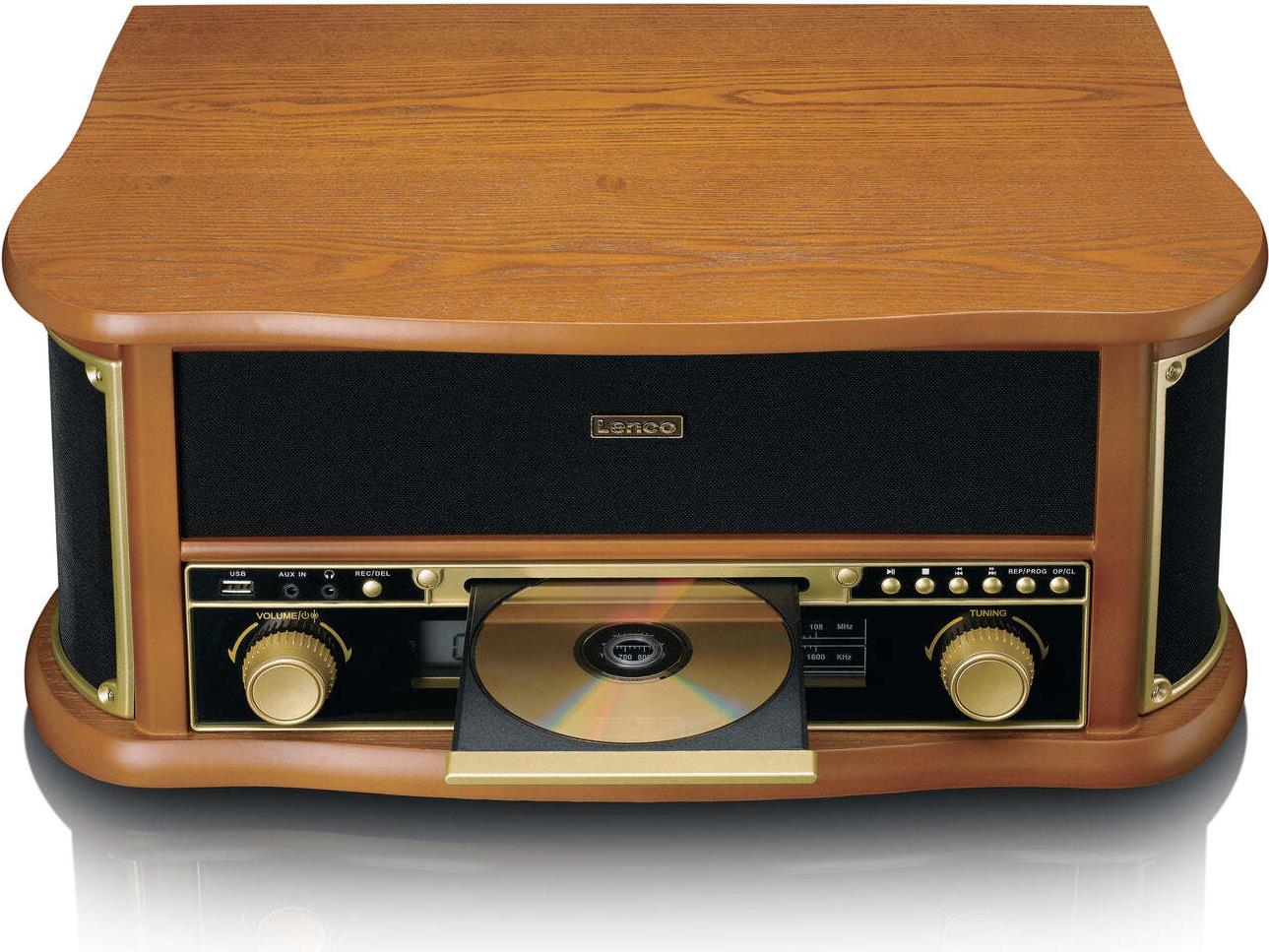 Lenco TCD-2551WD turntable audio record player with belt drive wood automatic (TCD-2551)