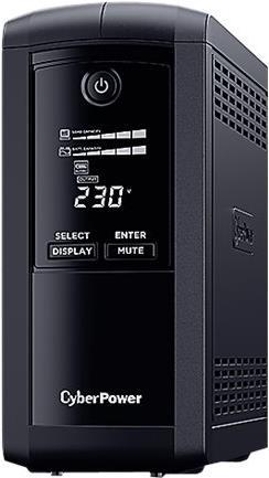 Cyberpower Value Pro VP1000ELCD - UPS- AC 230 V - 550 Watt - VA - RS-232. USB - output connections 3 - Australia - Black