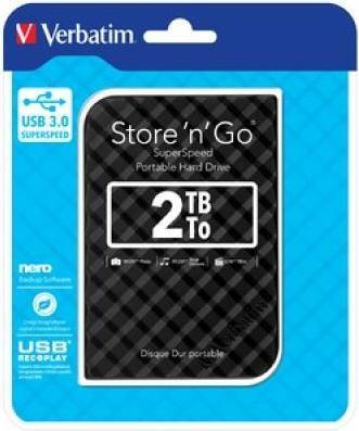 Verbatim Store N GO 2.5 2TB USB 30 Black Gen 2 hard drive (53195)