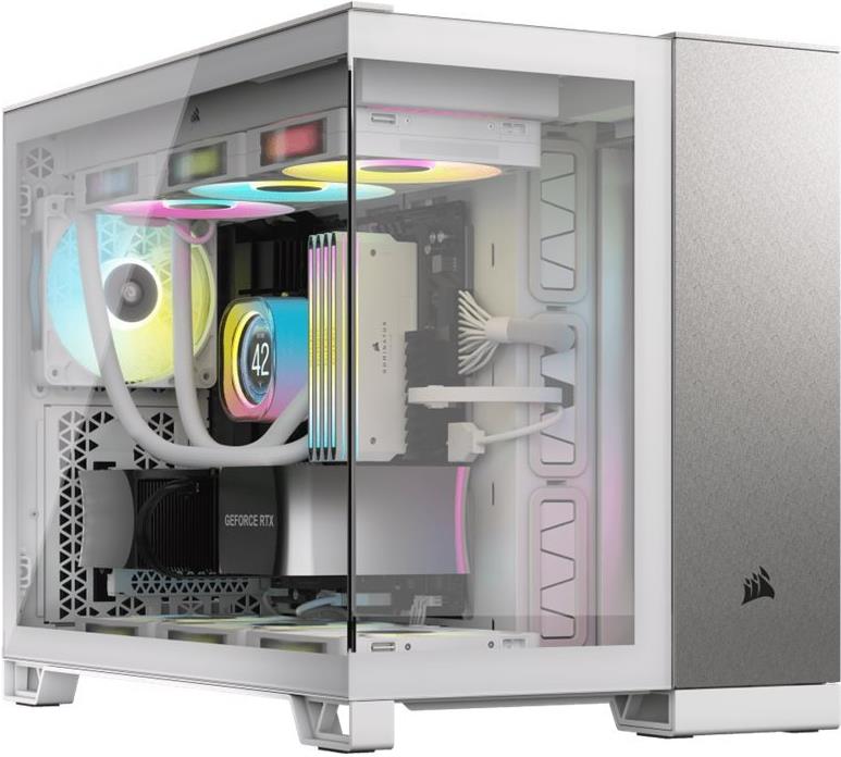 Corsair 2500x - Mid Tower - MICRO ATX - Side part with window (HATESTETES GLAS) - No voltage supply (ATX) - Wei�. Satin Gray aluminum - -