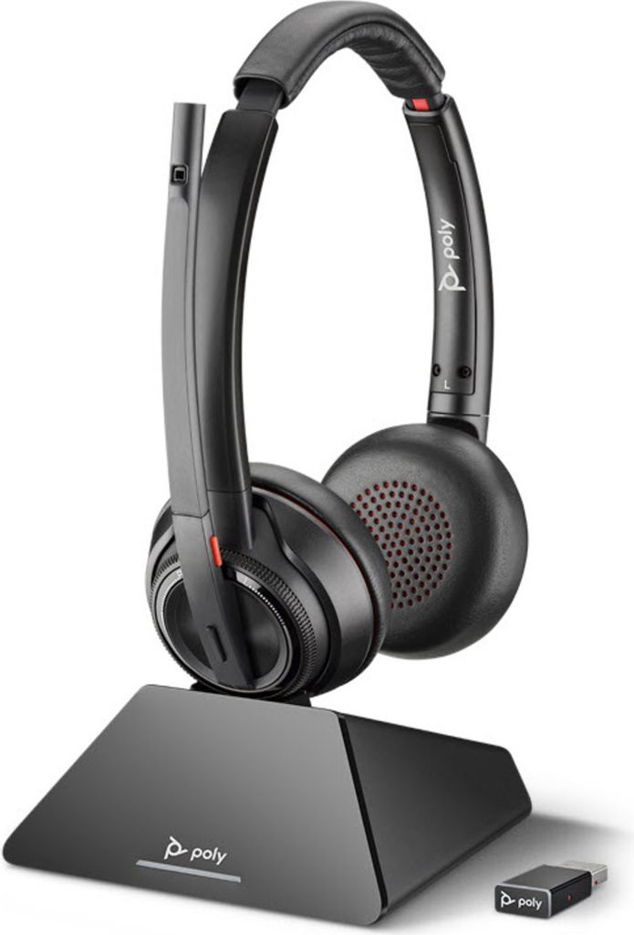 Poly Savi 8220 Microsoft - UC Series - Headset system - on-ear - DECT 60 - wireless - active downside (209214-02)