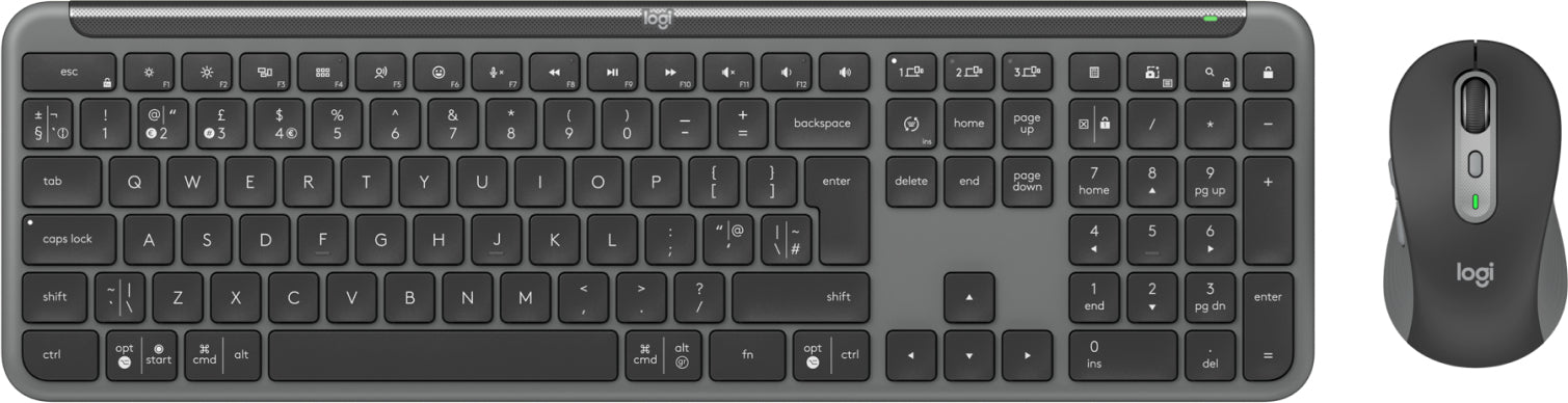 Logitech Signature Slim MK950 for Business - keyboard and mouse set - 100 % (full-size) - wireless - Bluetooth 51 - qwerty - GB -