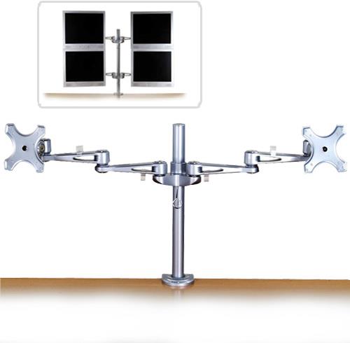 Lindy Dual Adjustable LCD ARMS - assembly component (2 joint arms) 2 LCD displays - silver - screen size 35.6 - 50.8 cm (14 - 50.80