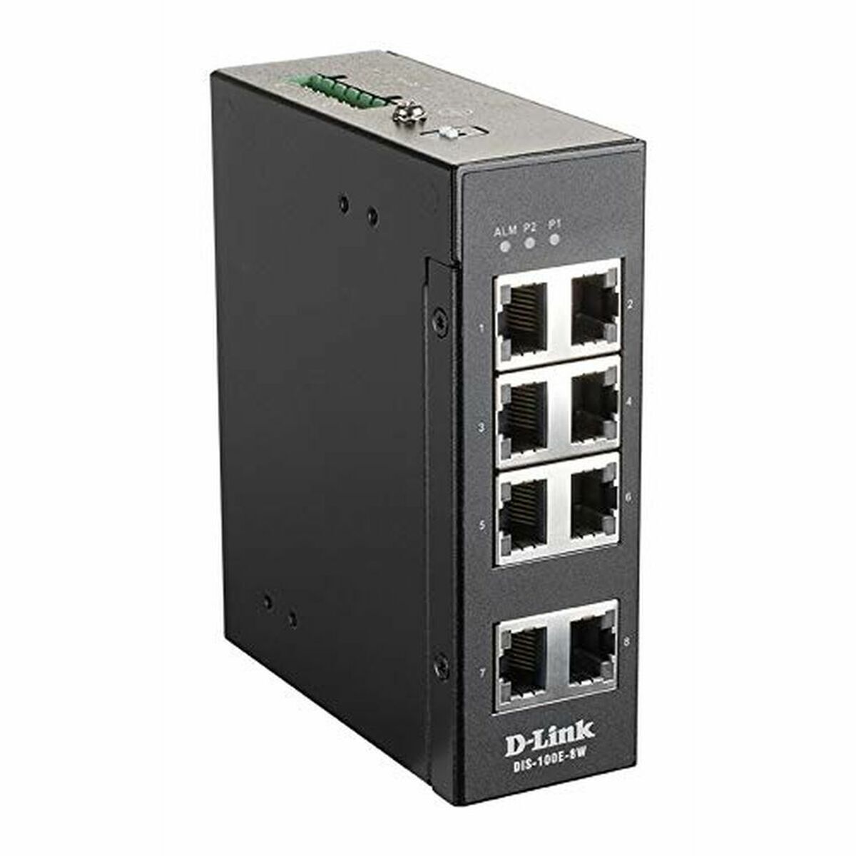 D-LINK DIS 100E-8W - Switch - not managed - 8 10100 - on DIN rail assembly. Wall assembly - DC current