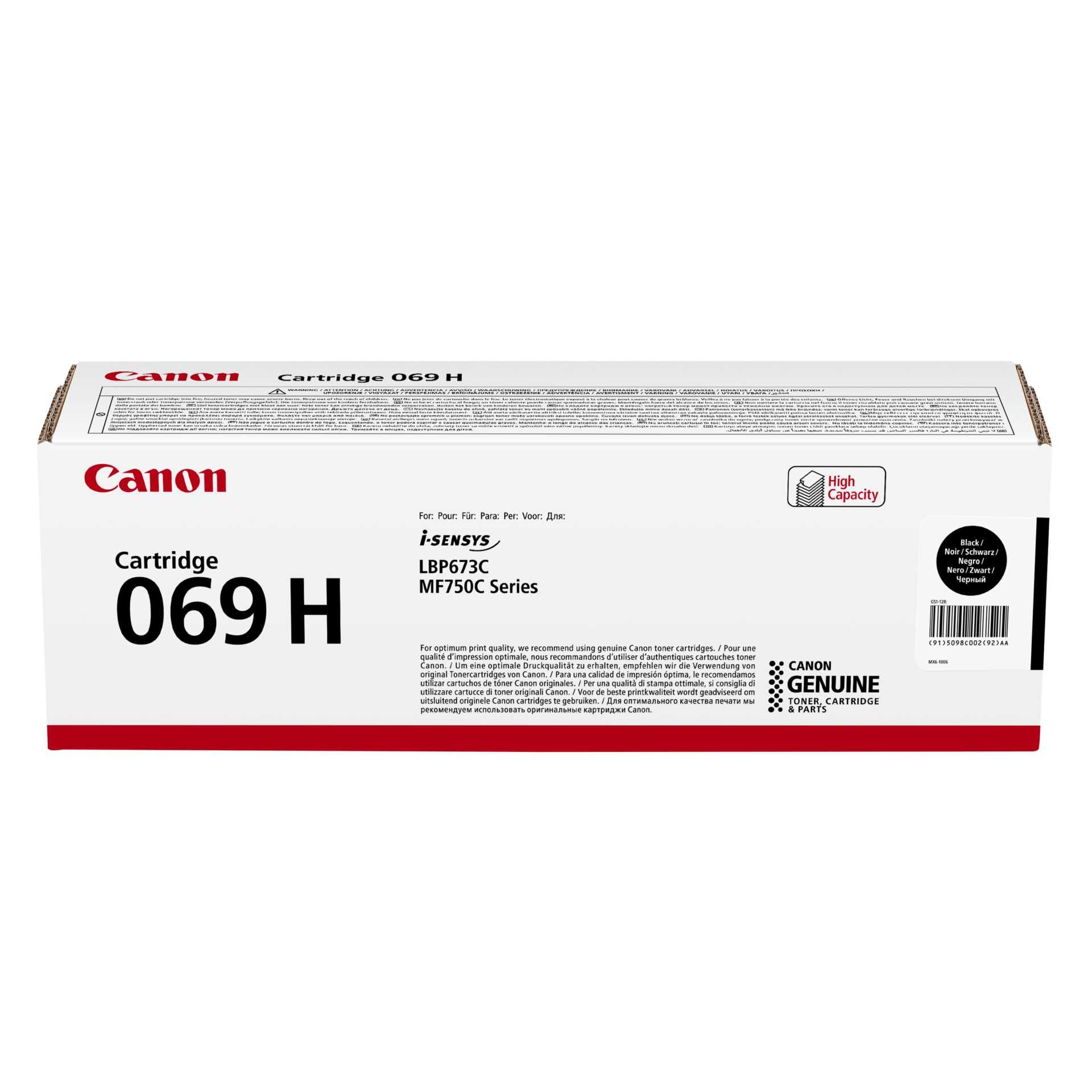 Canon 069H - high yield - black - - box - toner cartridge - I-Sensys LBP673cdw. LBP673dw. MF752CDW. MF754CDW (5098c002)