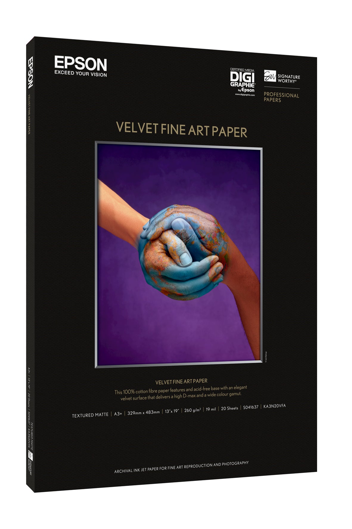 Epson Fine Art Velvet - Velvet paper - A3 Plus (329 x 483 mm) - 20 sheet (C13S041637)