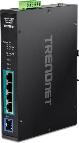 Trendnet Ti-PGM541 - Switch - -20 �C - 65 �C (-4 �F - 149 �F) - 4 101001000 (POE )