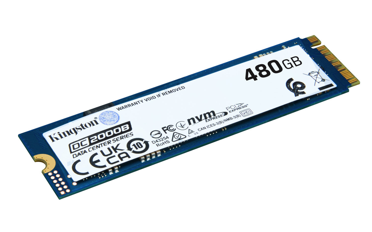 Kingston Data Center DC2000B - SSD - Enterprise - 480 GB - Intern - 2280 - PCIe 40 x4 (NVME) (SEDC2000BM8480G)