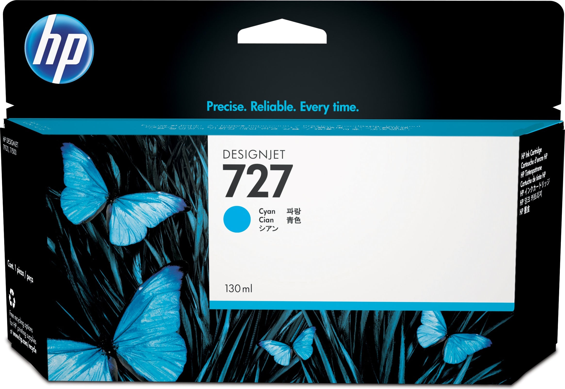 HP ink 727 - cyan - capacity 130ml (B3P19A)