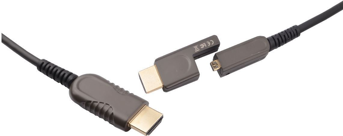 Microconnect Premium - HDMI cable with Ethernet - HDMI possibly micro HDMI possibly - 70.0m - hybrid copper coal fiber - black - subordinate 4K 60