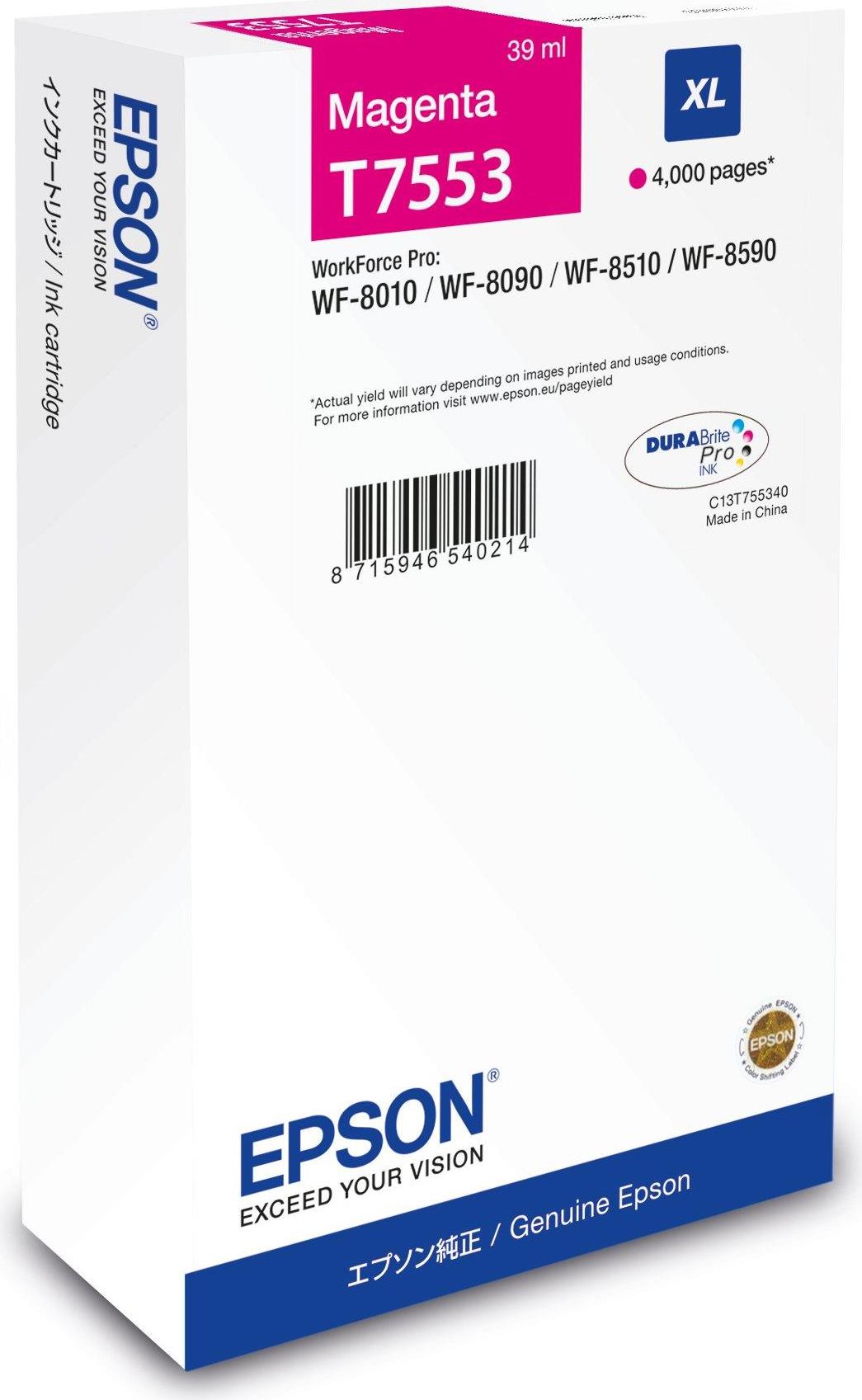 Epson T7553 - 39 ML - XL - Magenta - Original - Box - ink patronage (C13T75534N)