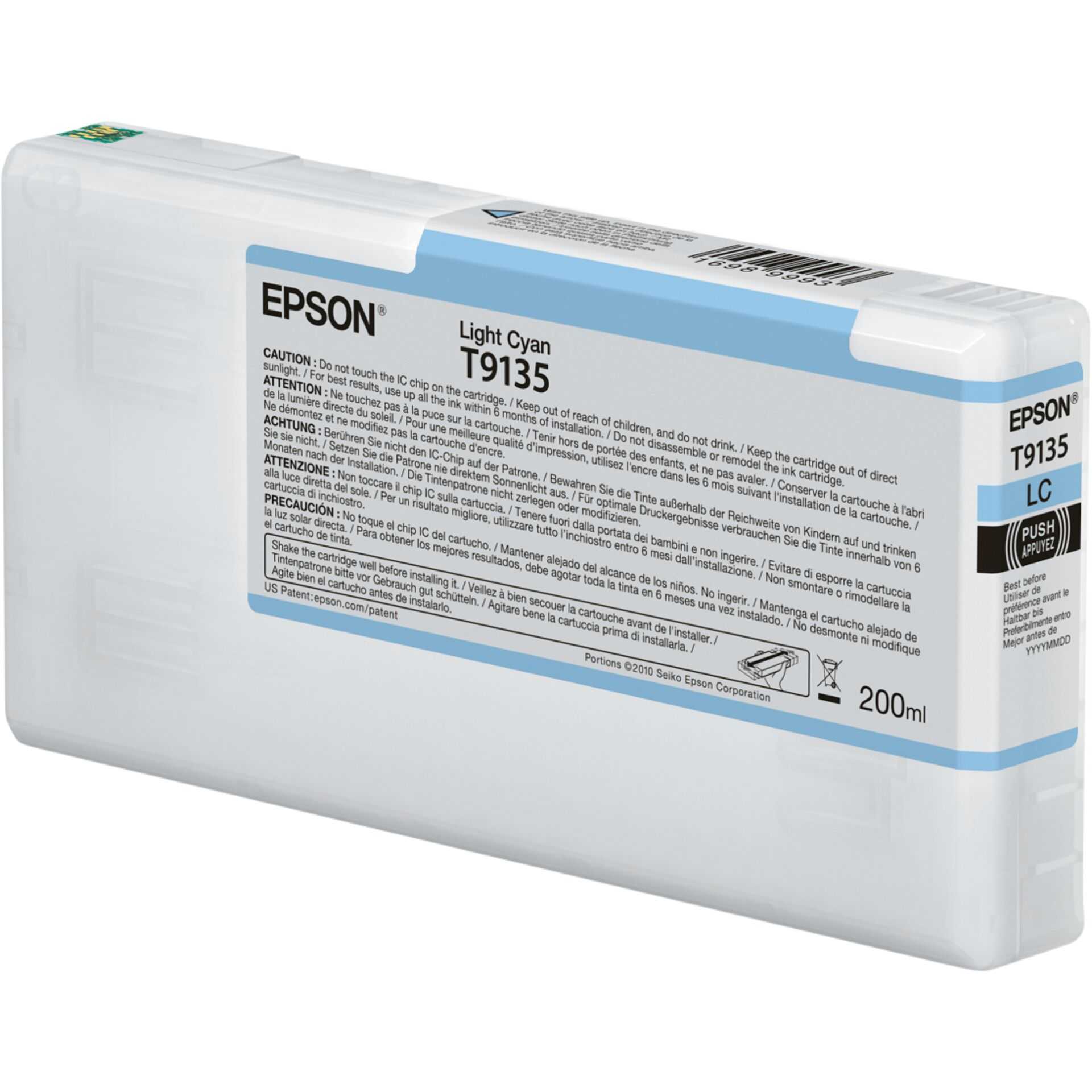 Epson T9135 - 200 ML - Cyan - Original - ink cartridge - Surecolor P5000. SC-P5000 STD Spectro. SC-P5000 Violet.
