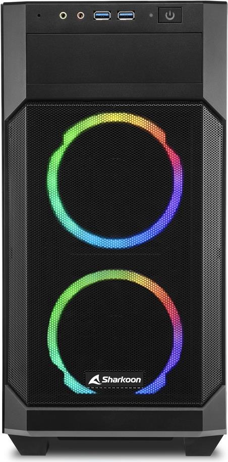 Sharkoon V1000 RGB - microATX - side part with window (HATESTETES GLAS) - No voltage supply - USBAUDIO