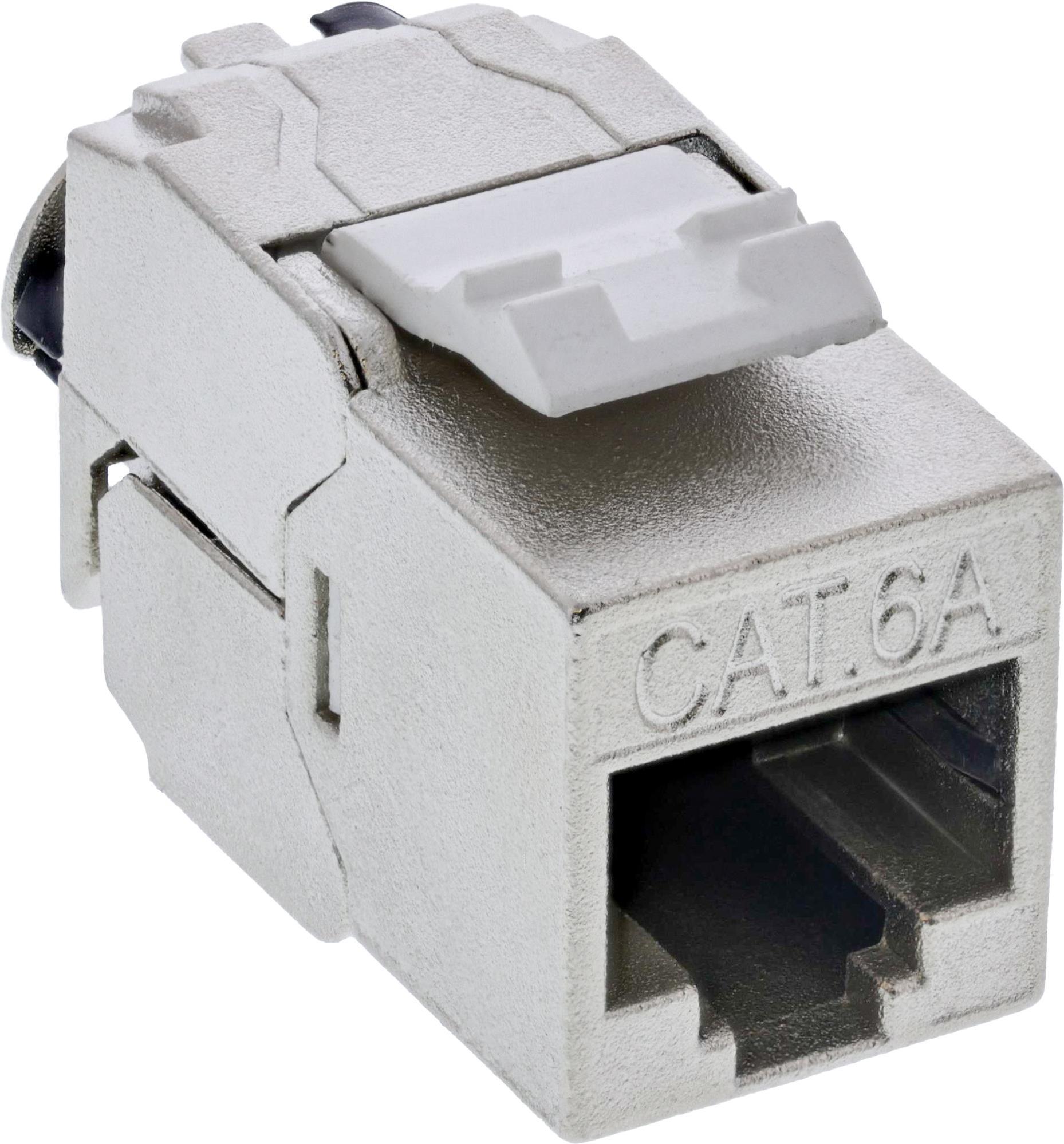 24er Bulk-Pack Inline Keystone RJ45 Slim. Snap-in. Cat6a. Integrated cable ties (B-76202P)