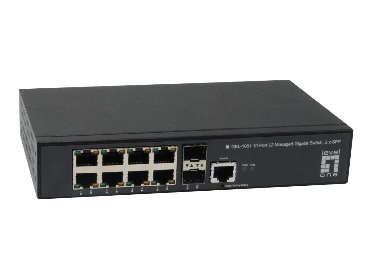10-Port L2 Managed Gigabit Switch. 2x GE SFP manufacturer Levelone (GEL-1061V2)
