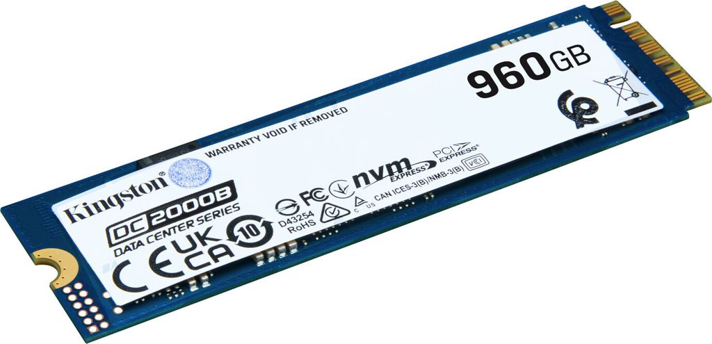 Kingston Data Center DC2000B - SSD - High Performance - 960 GB - Intern - 2280 - PCIe 40 x4 (NVME) (SEDC2000BM8960G)