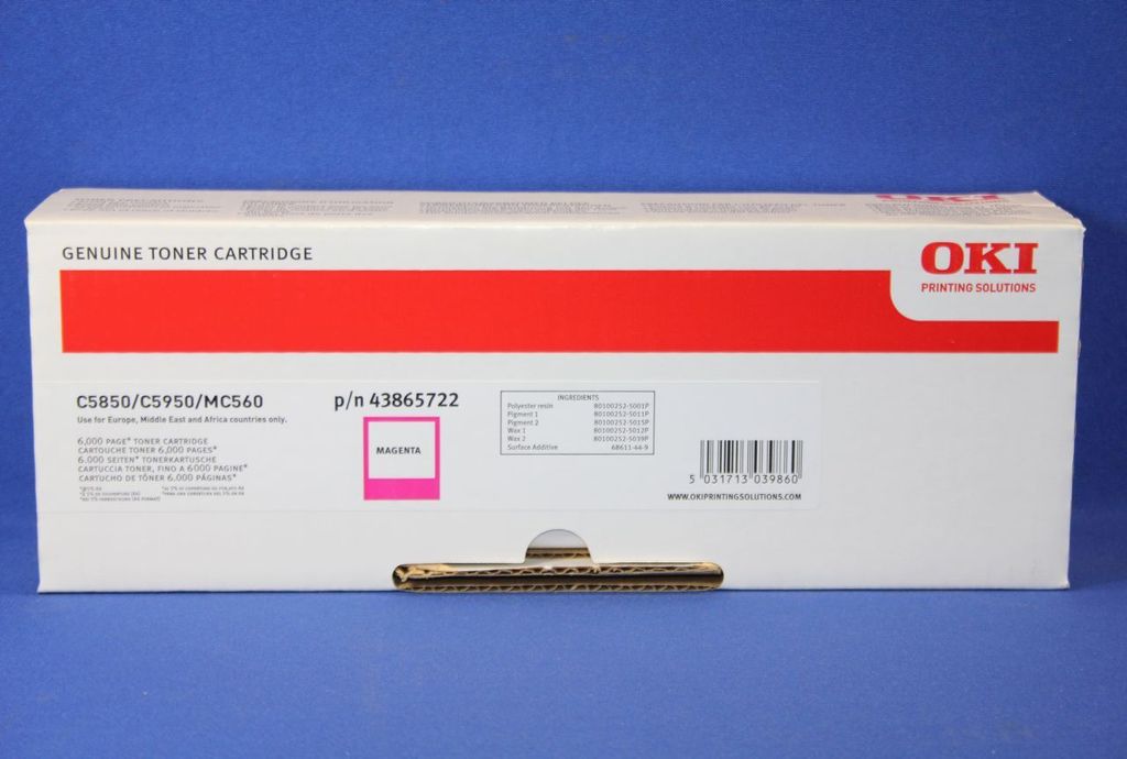 OKI Toner 43865722. Magenta for CA 6000 Pages F�R C5850    C5950 (16108027)