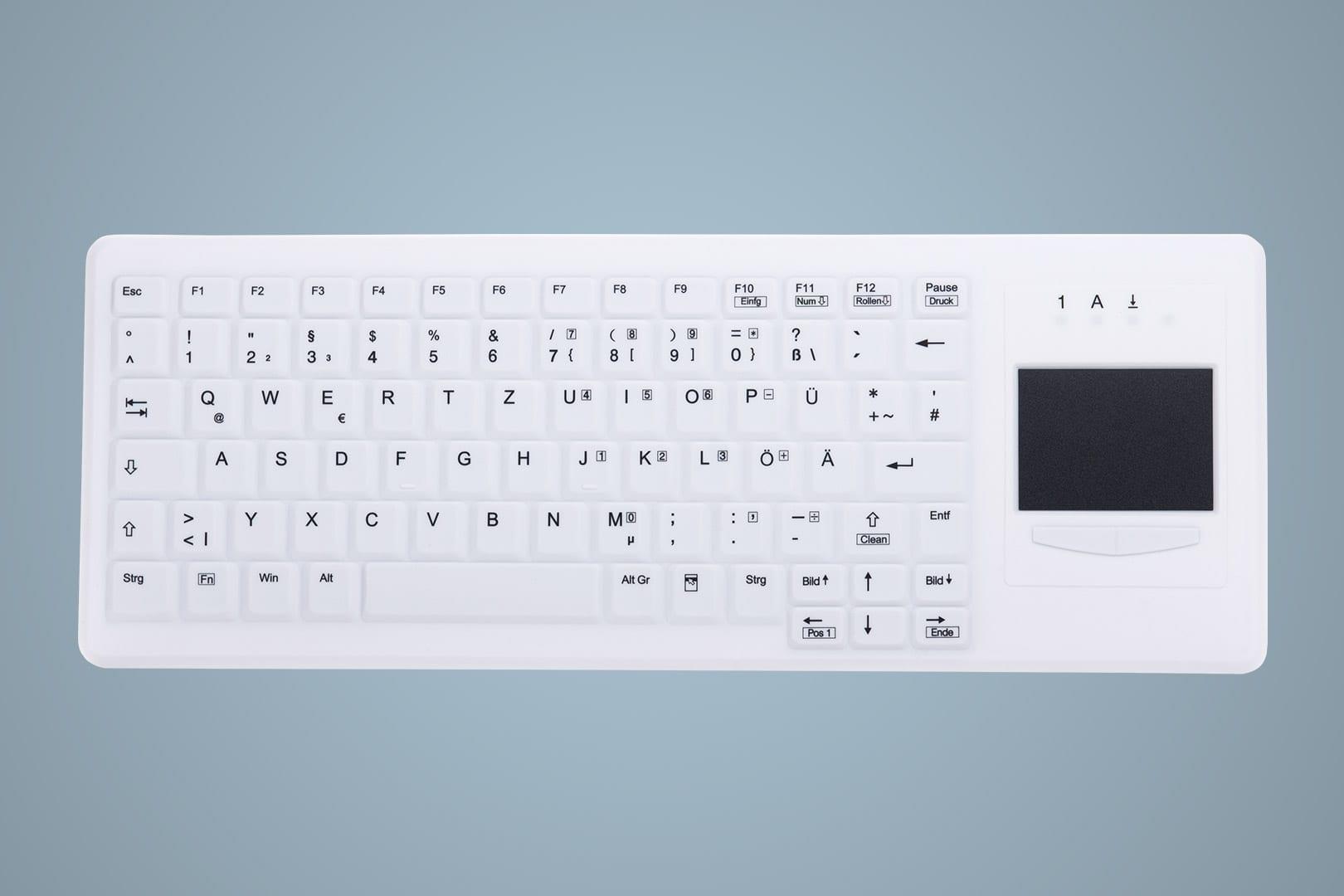 Active KEY Medicalkey AK-C4400 - keyboard - with touchpad - wireless - RF - GB - white (AK-C4400F-GFUS-WUK)