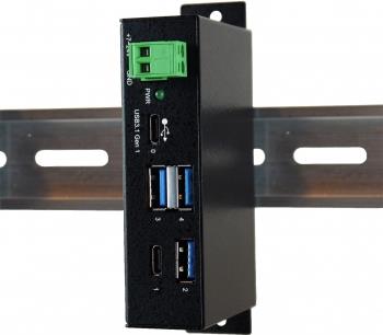 Exsys ex-1195hms - hub - x USB 3.1 1     1 x USB-C - on DIN rail assembly - DC (ex-1195hms)