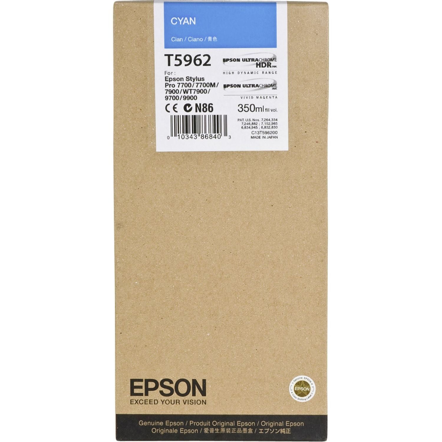 Epson - printer cartridge - 1 x cyan (C13T596200)