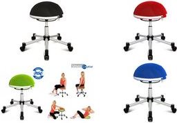 Topstar stool Sitness Half Ball. Apple size seat hoth 530 - 660 mm. Seat diameter 400 mm. Stepless (SH17 BB5)