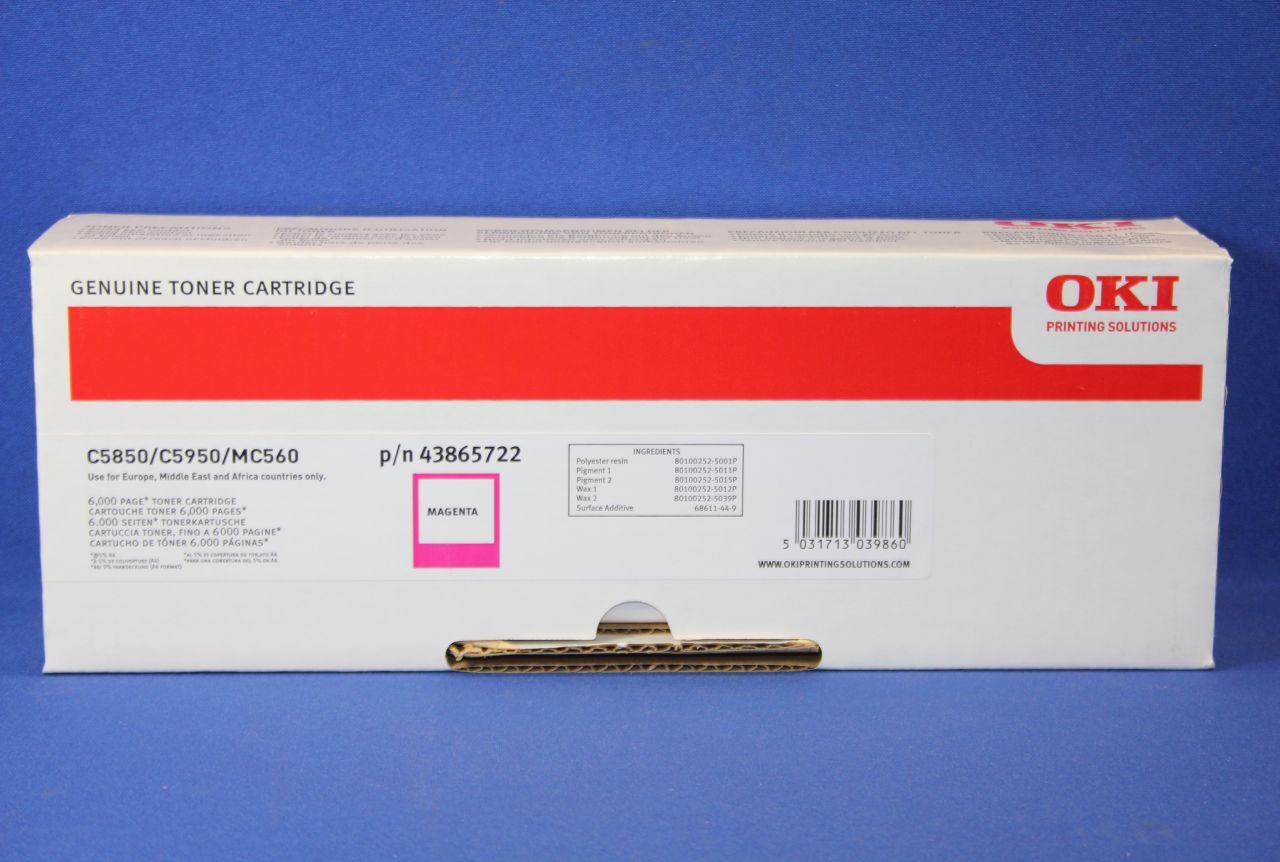 OKI Toner 43865722. Magenta for CA 6000 Pages F�R C5850    C5950 (16108027)