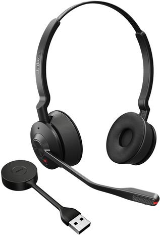 Jabra Engage 55 SE stereo (low power) - headset - on-ear - dect - wireless - USB-A over DECT adapter - UC certified (9659-410-