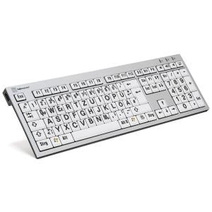 Logickeyboard Largeprint - keyboard - USB - QWERTZ - German - black on white