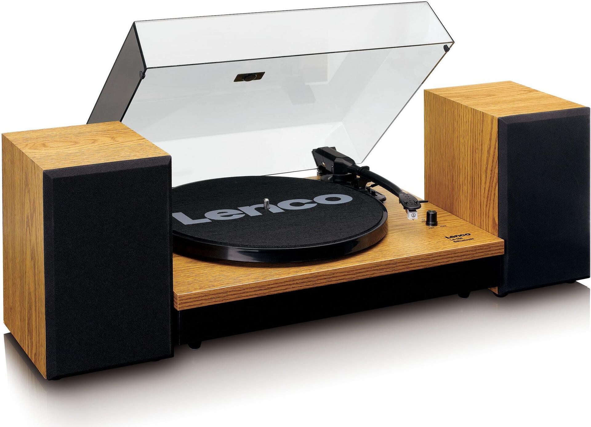 Lenco LS-300 audio record player with belt drive black - wood (LS-300wood)