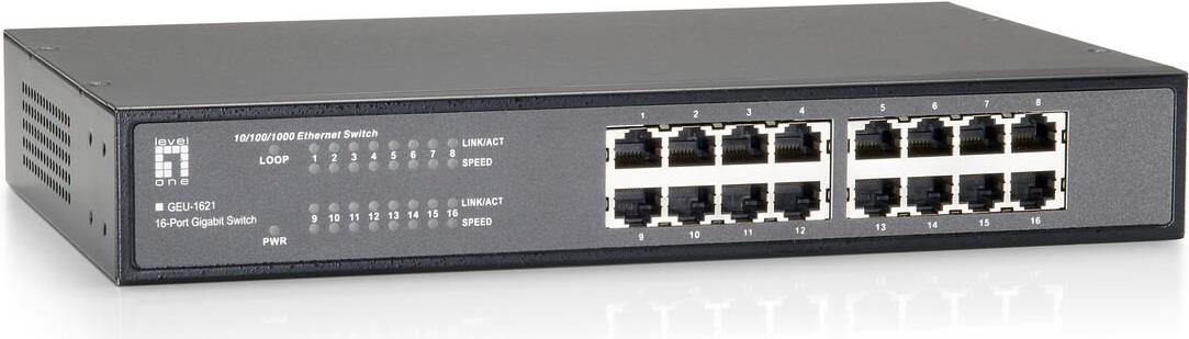 16-Port Gigabit Ethernet Switch. 101001000MBPS manufacturer Levelone (Geu-1621)