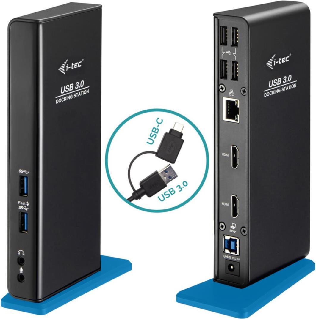I-TEC USB 30USB-C Dual HDMI Docking Station - wired - USB 32 Gen 1 (31 Gen 1) Type-A - 3.5 mm - 10.100.